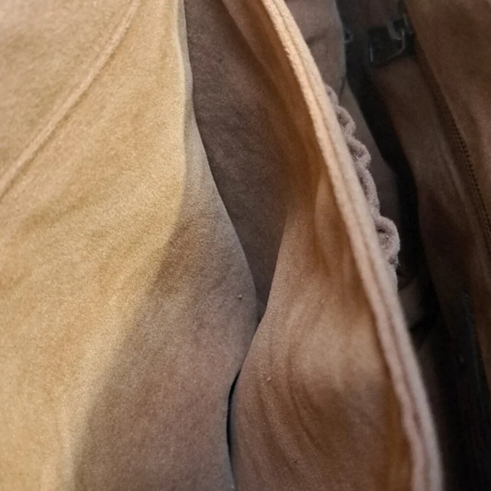 Hand Painted Floral Leather Bag Purse Vintage Zip Top Satchel - Picture 6 of 16